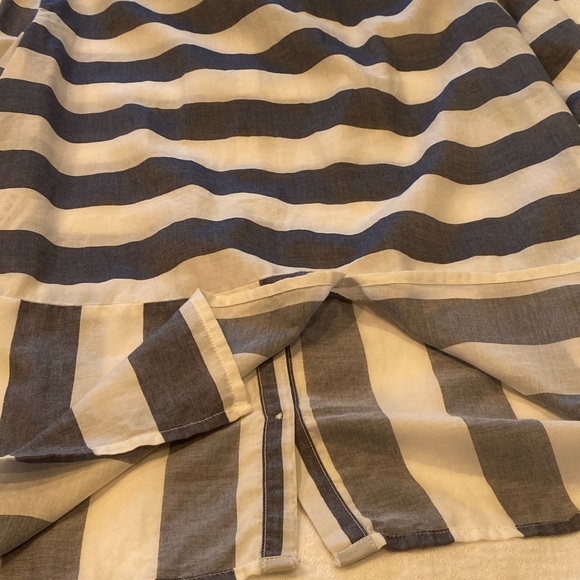 levi womans blouse stripe button Front Blue White - Picture 8 of 11